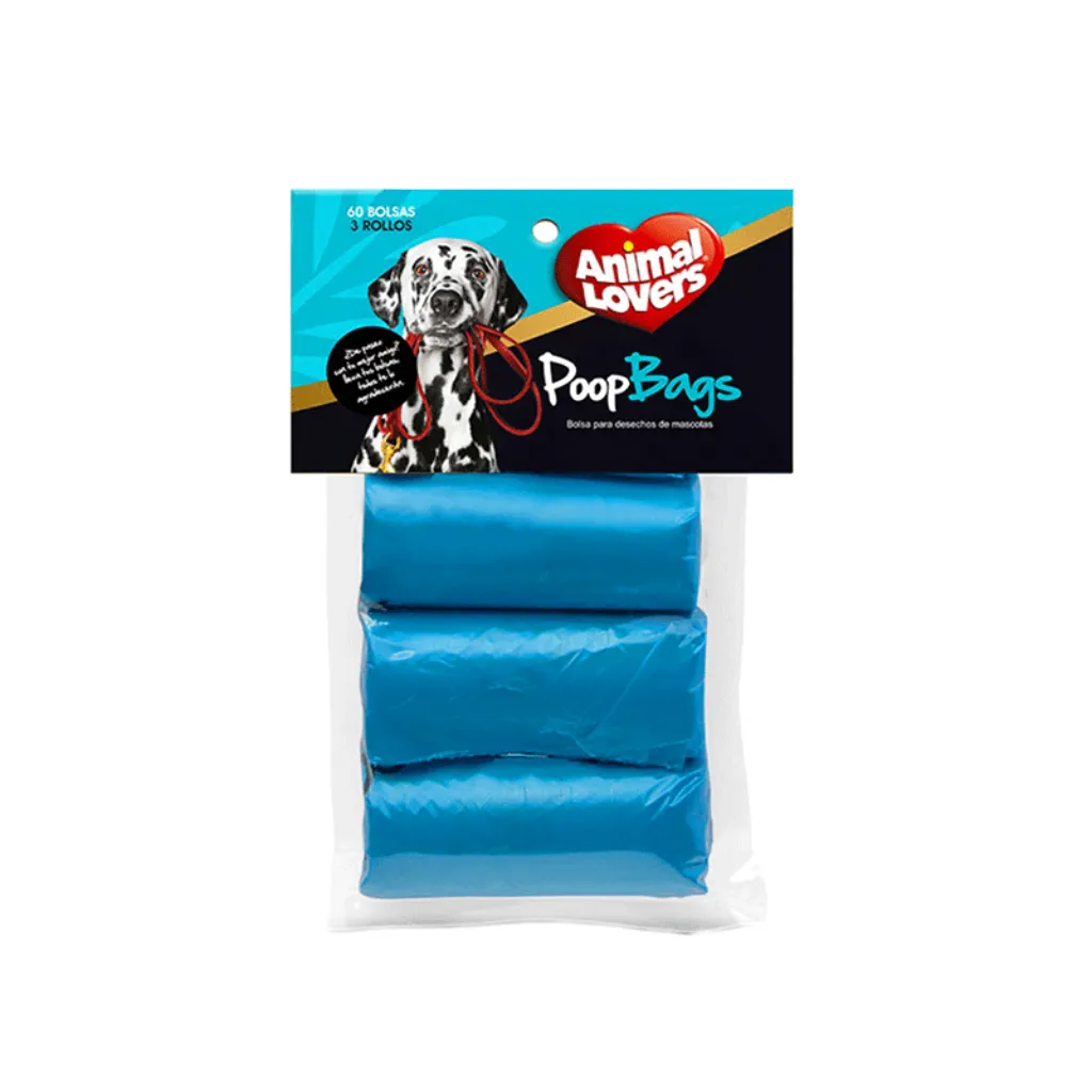PET POOP BAG ANIMAL LOVER (BOLSA X 3 ROLLOS)