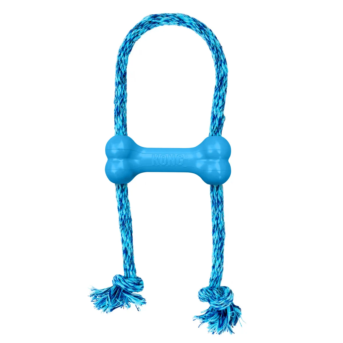 KONG PERRO CAUCHO PUPPY HUESO CON CUERDA