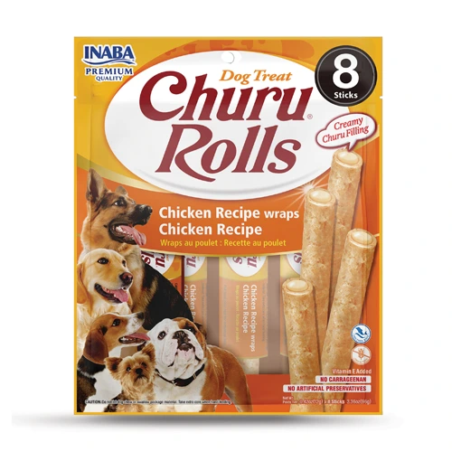 INABA PERRO CHURU ROLLS 8 PIEZAS (Pollo)