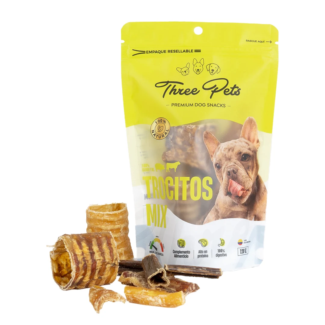 THREE PETS PERRO TROCITOS MIX (X18 - 120 GR)