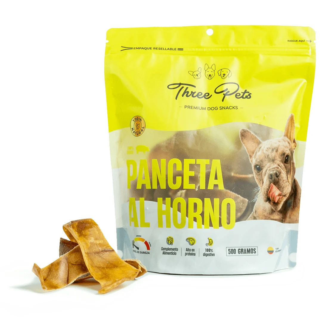 THREE PETS PERRO PANCETA AL HORNO