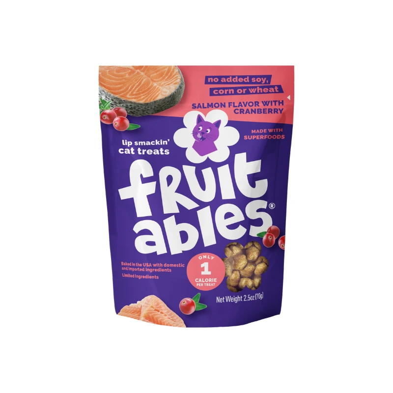 FRUITABLES GATO SNACK BAJO EN CALORIAS (Salmón y Arándanos)