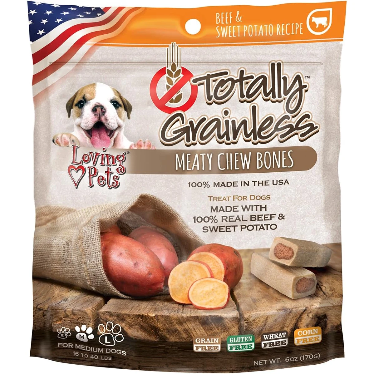 LOVING PETS TOTALLY GRAINLESS HUESO CARNE Y PAPA DULCE
