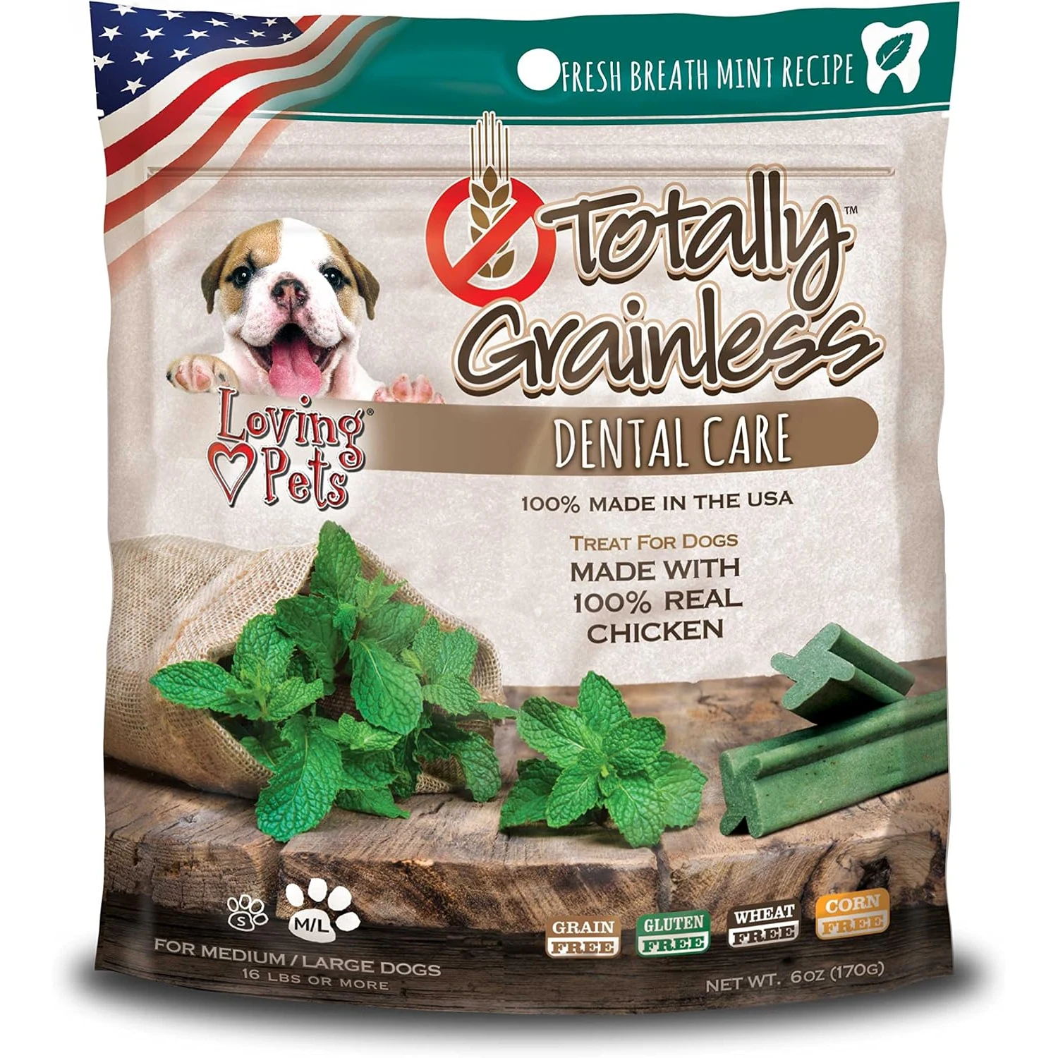 LOVING PETS TOTALLY GRAINLESS DENTAL POLLO Y MENTA (S)