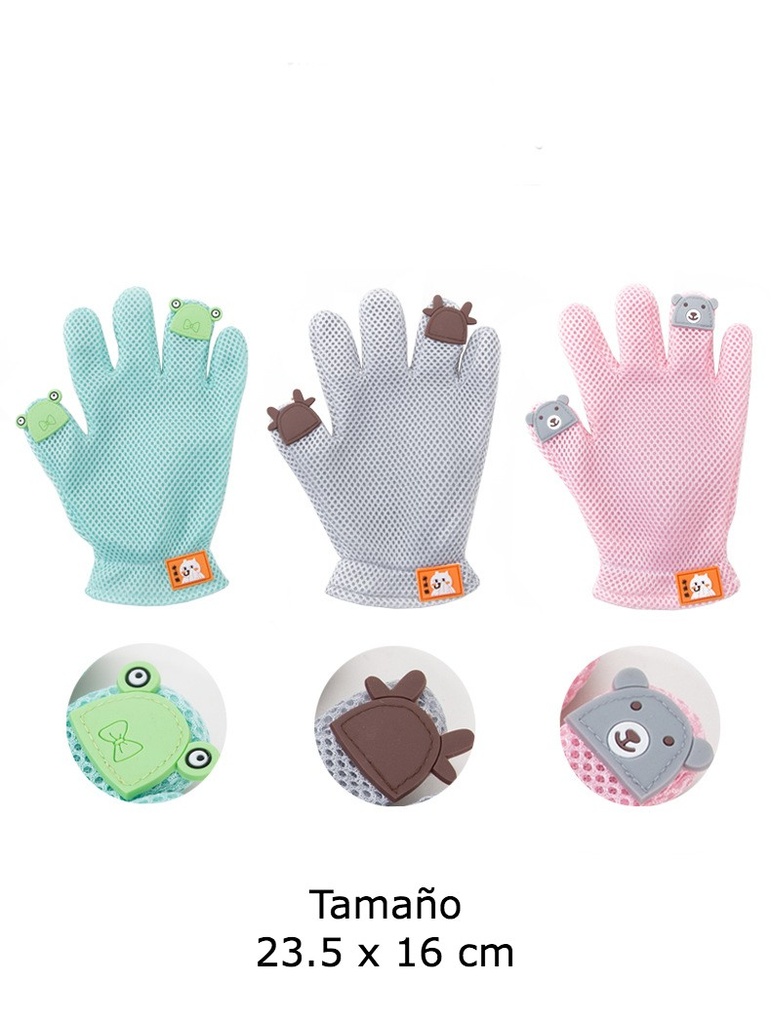 Guantes con diseños de animales (Rosado 16 x 23.5 cm)