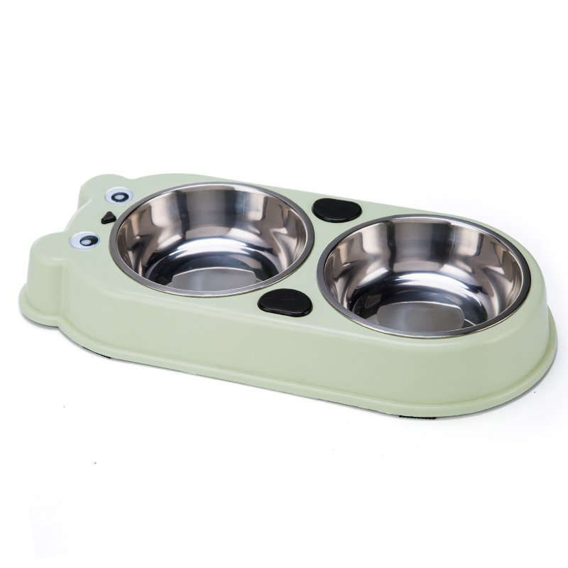 Comedero doble oso (Verde 36.5x 18 x 4.5 cm)