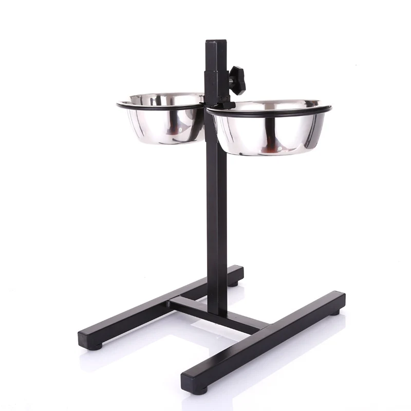 Comedero elevado ajustable  en acero inoxidable (25CM)