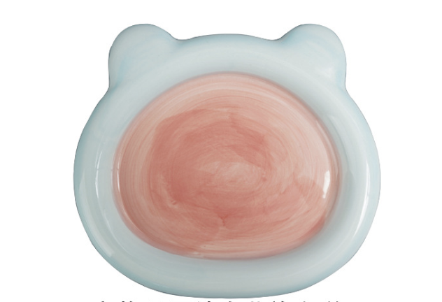 Comedero Pinky pinky en cerámica (Oso, L - 20x3cm, Azul)