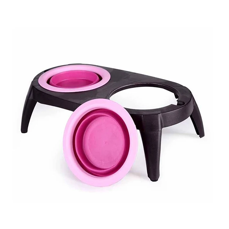 Comedero Alto en silicona (Rosado 43x21.5x13.5 cm)