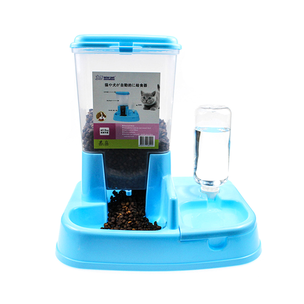 [GM-V6026] Dispensador de agua y comida (Azul -29 x28 x 14 cm)