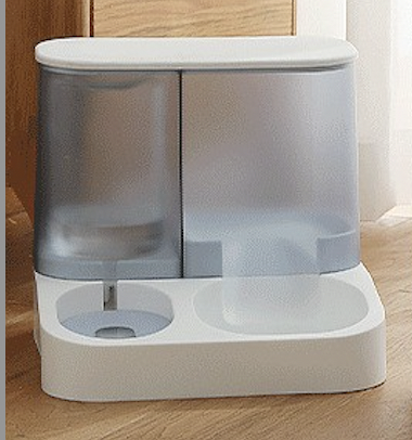 [GM-V6056] Dispensador de comida y agua traslúcido (Azul Agua*1 Litro, Comida 2.8 Litros)
