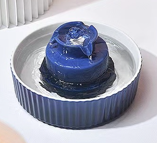 Fuente Cupcake en Cerámica (Azul oscuro 23*16*8 cm, 2.1 L)
