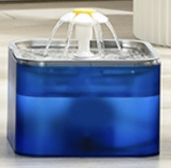 Fuente cuadrada Silver en acero inoxidable (Azul)