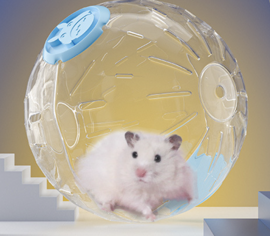 Esfera para hamster (B - Esfera crystal Sin luz, L - 20CM, Azul)