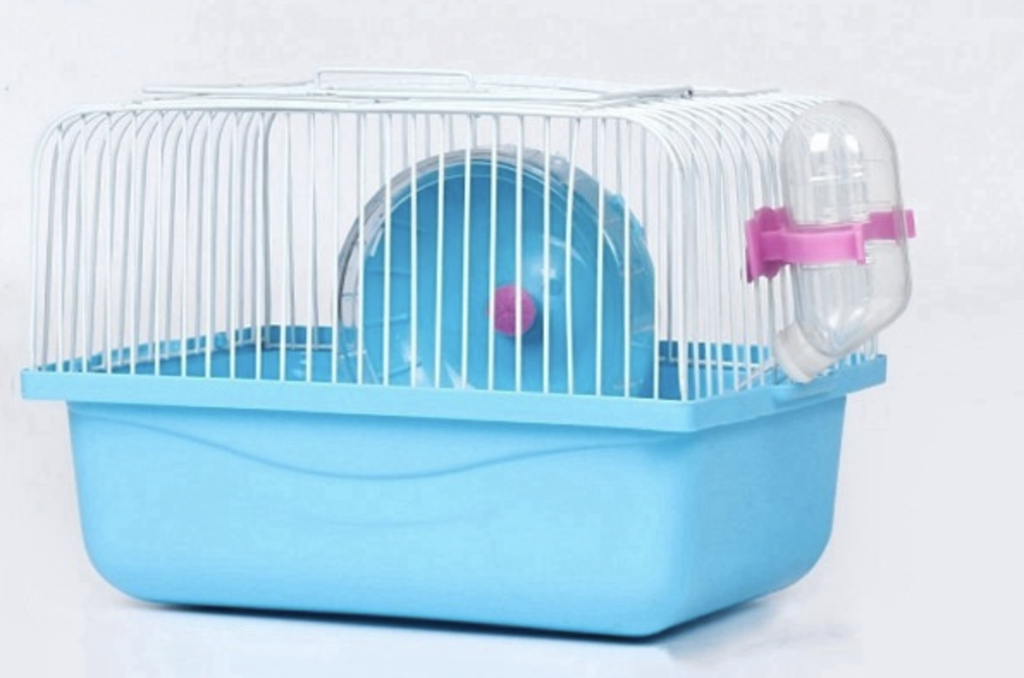 Casa para Hamster con rueda (L - 30*23*16.5cm, Azul)