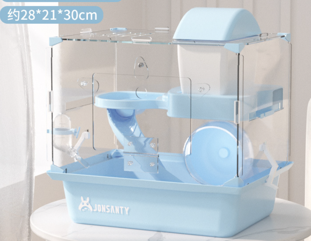 Casa para hamster en transparente (Azul)
