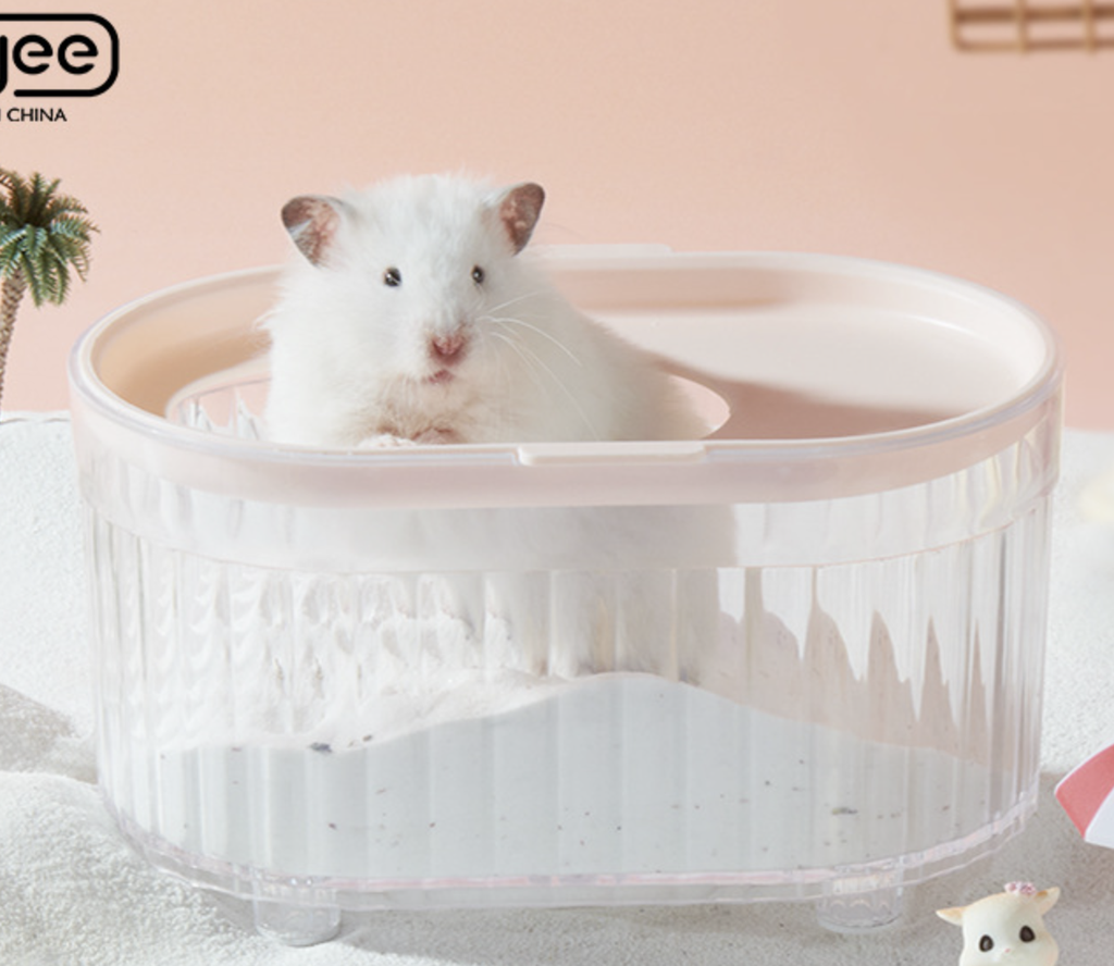 Baño para Hamster diseño anti-salpicaduras (ROSADO)