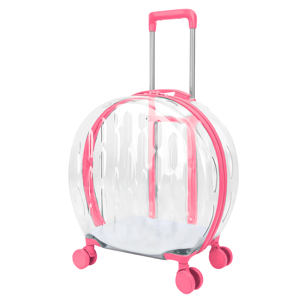Maleta  de ruedas transparente (Rosado 50*42*25cm)
