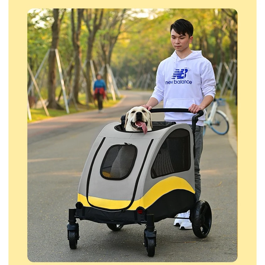Coche premium Deluxe Plegable (Amarillo 110*80*64cm)