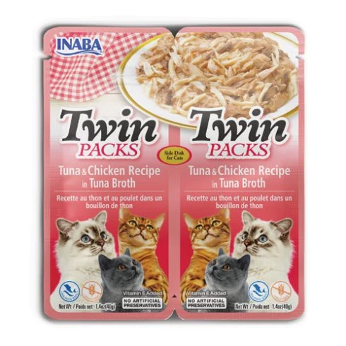 INABA GATO TWIN PACK 80GR SABOR (Atún y Pollo en Caldo de Atún)