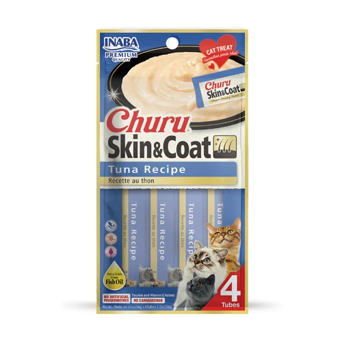 INABA GATO CHURU SKIN & COAT 4 PIEZAS SABOR (Atún)