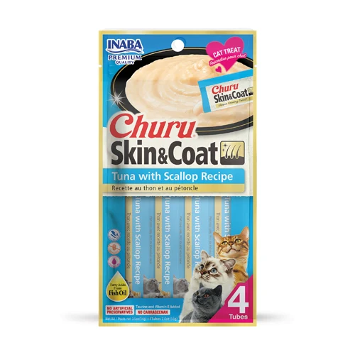INABA GATO CHURU SKIN & COAT 4 PIEZAS SABOR