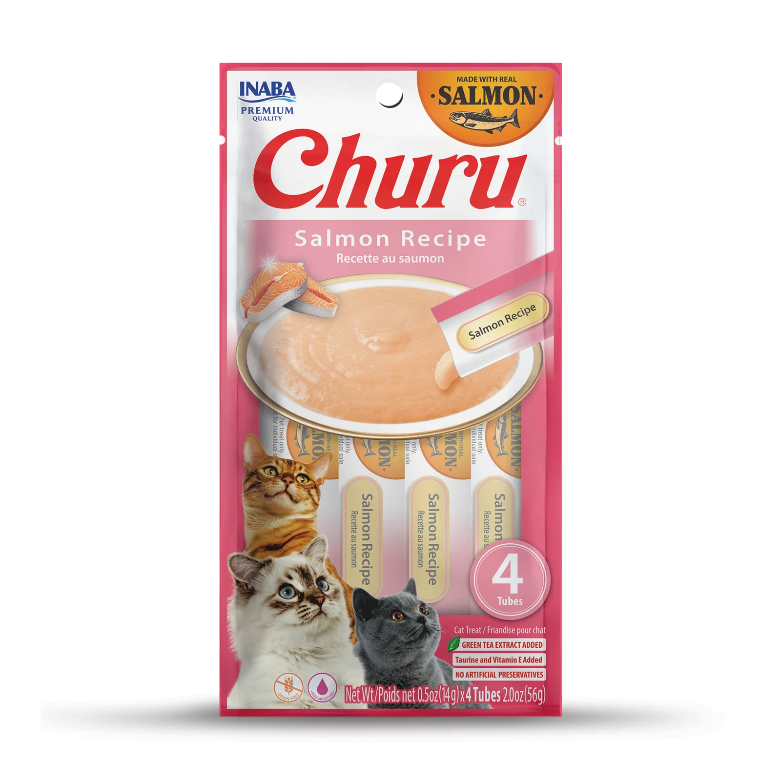 INABA GATO CHURU 4 PIEZAS SABOR (Salmón)