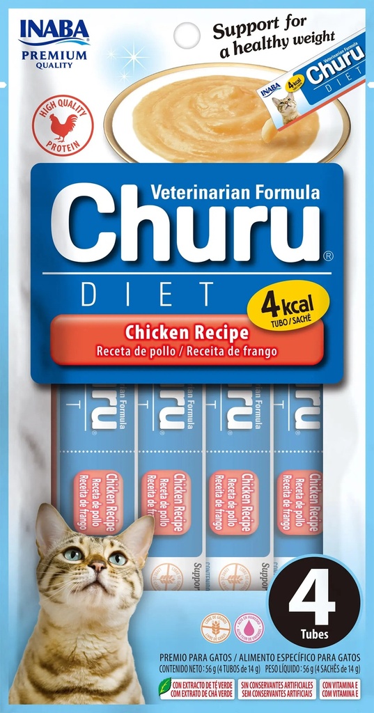 INABA GATO CHURU VET DIET Y NOURISH 4 PIEZAS