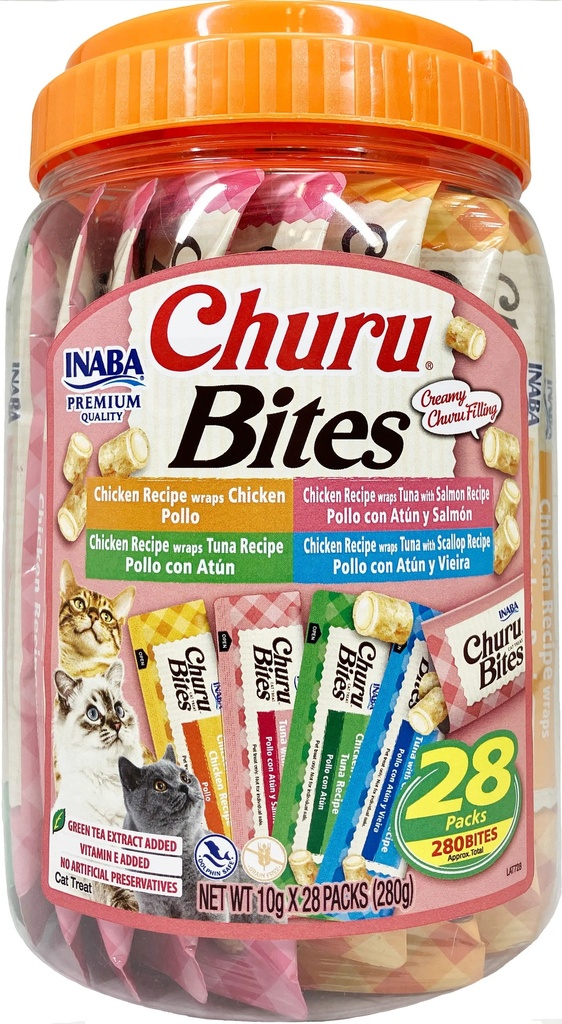 INABA GATO CHURU BITES 28 PIEZAS